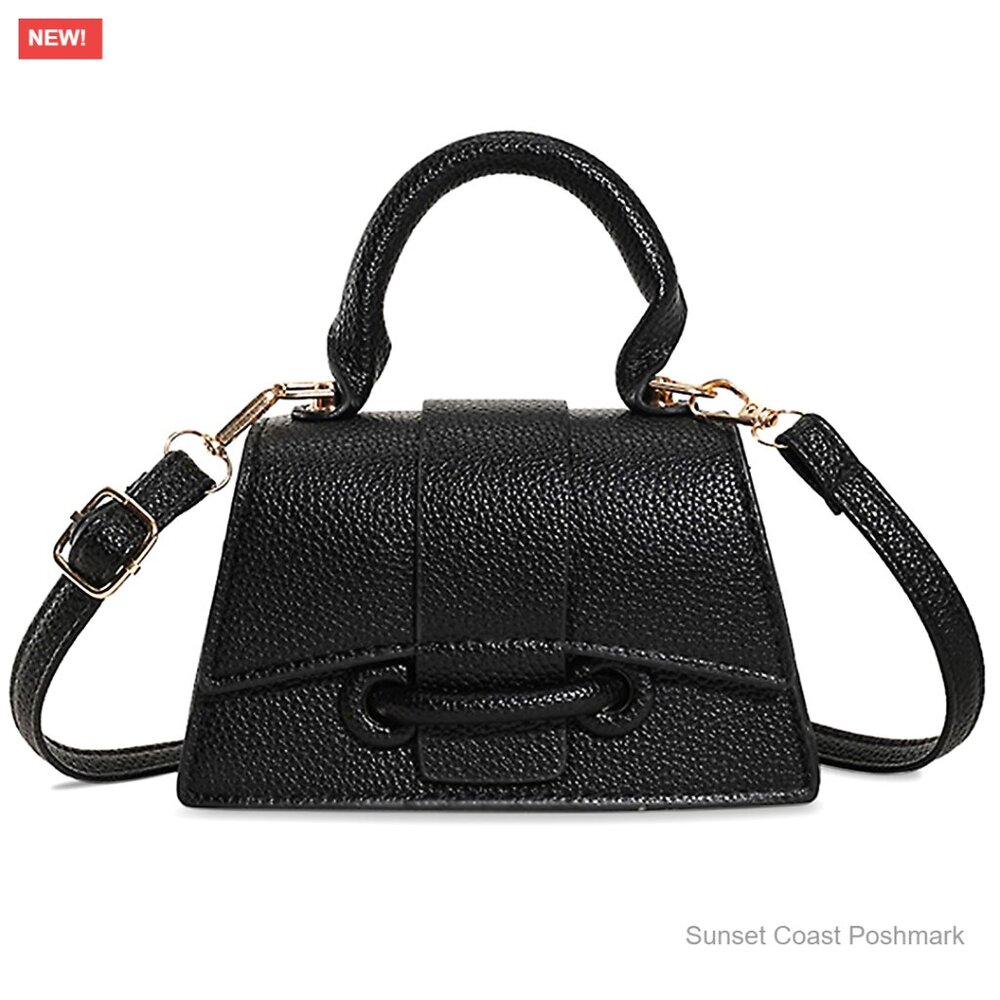 Mini Crossbody Bag Top Handle Vegan Leather Cute Tiny Clutch Stylish